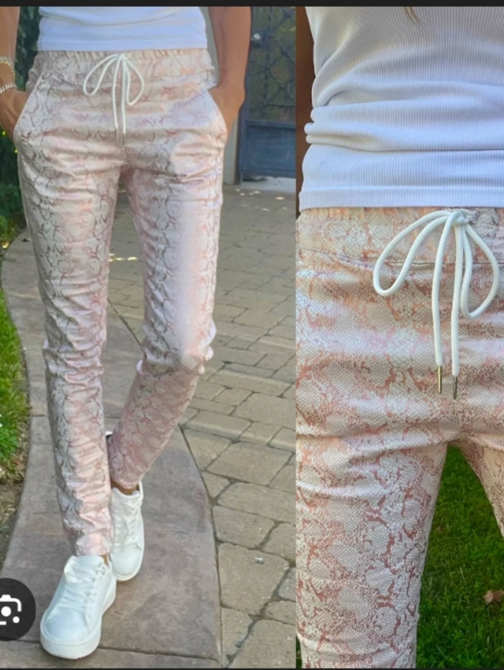 Bevy Flog Shely Rose Gold Python Pant Animal Print